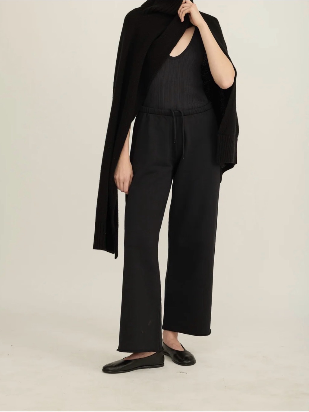 All Three Zorro French Terry Sweatpants Xs Black New Wide Leg High Rise